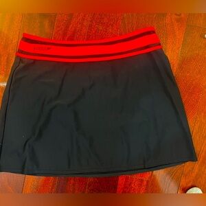 NWT Speedo Black Swim Skirt with Red Waistband